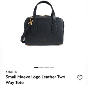 KHAITE Small Maeve Logo Leather Two Way Tote